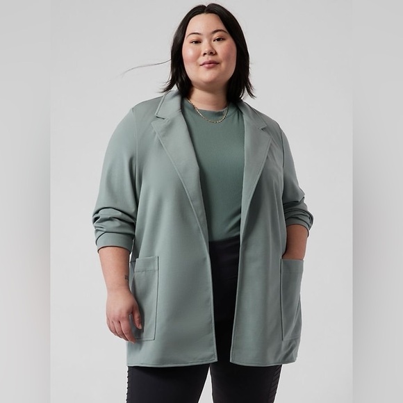 Athleta Eastbound Blazer Minimalistic Grey  Travel Jacket Coat #986273 Size 12 - Picture 3 of 11